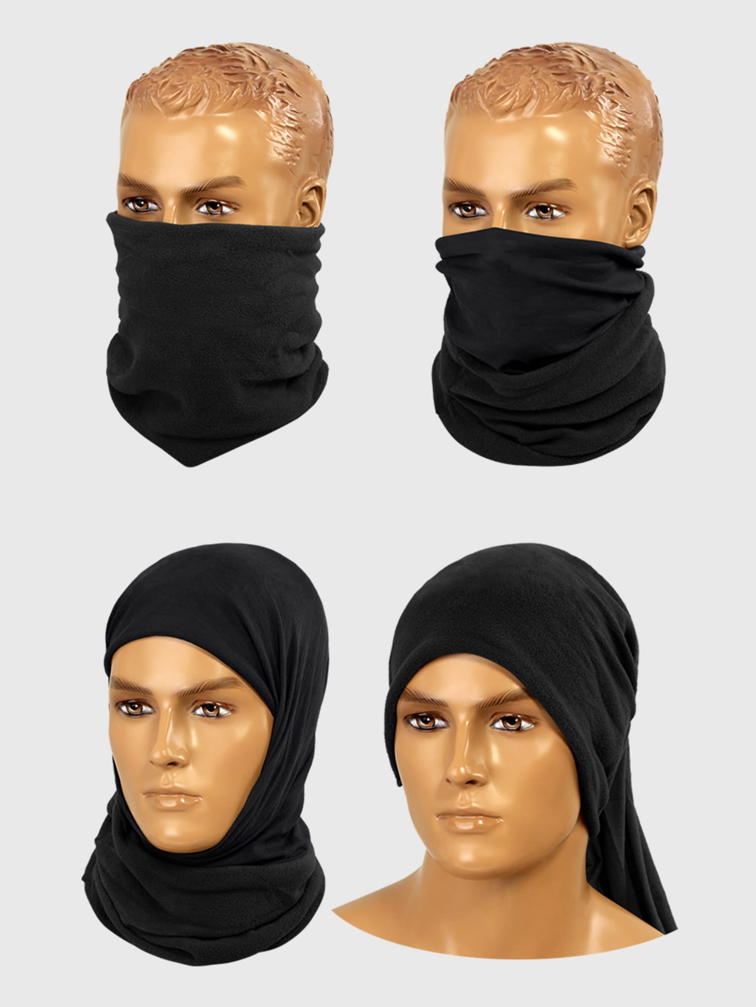 Flisinė daugiafunkcinė kaklo mova Juoda MIL-TEC