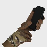 Taktinės pirštinės su paminkštinimais ir Rip-Stop Multicam - DOMINATOR